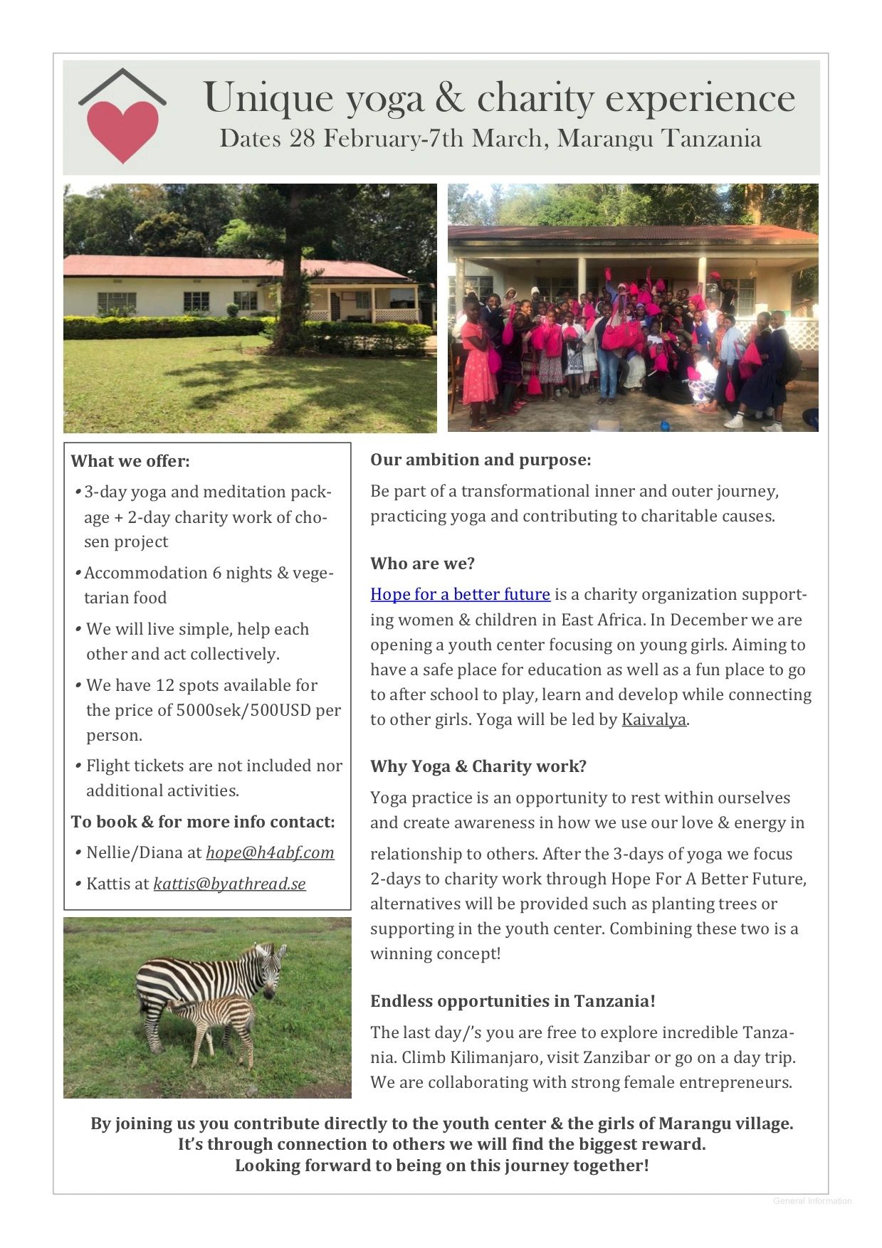 Unique yoga & charity experience